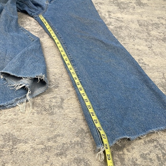 The Ragged Priest Jeans Wide Leg High Rise Baggy Jeans Raw Hem Crop Skater - Picture 10 of 12